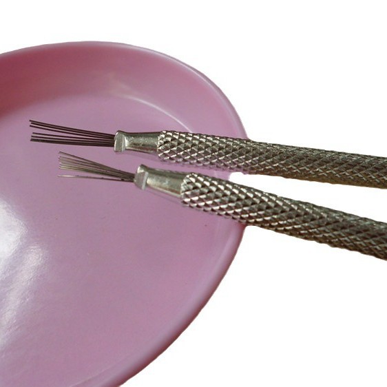 Palillo de la píldora tablero de presión de barro palo de prensado chasis de acrílico aguja de siete piezas detalle de la aguja pluma de sangría herramienta de arcilla