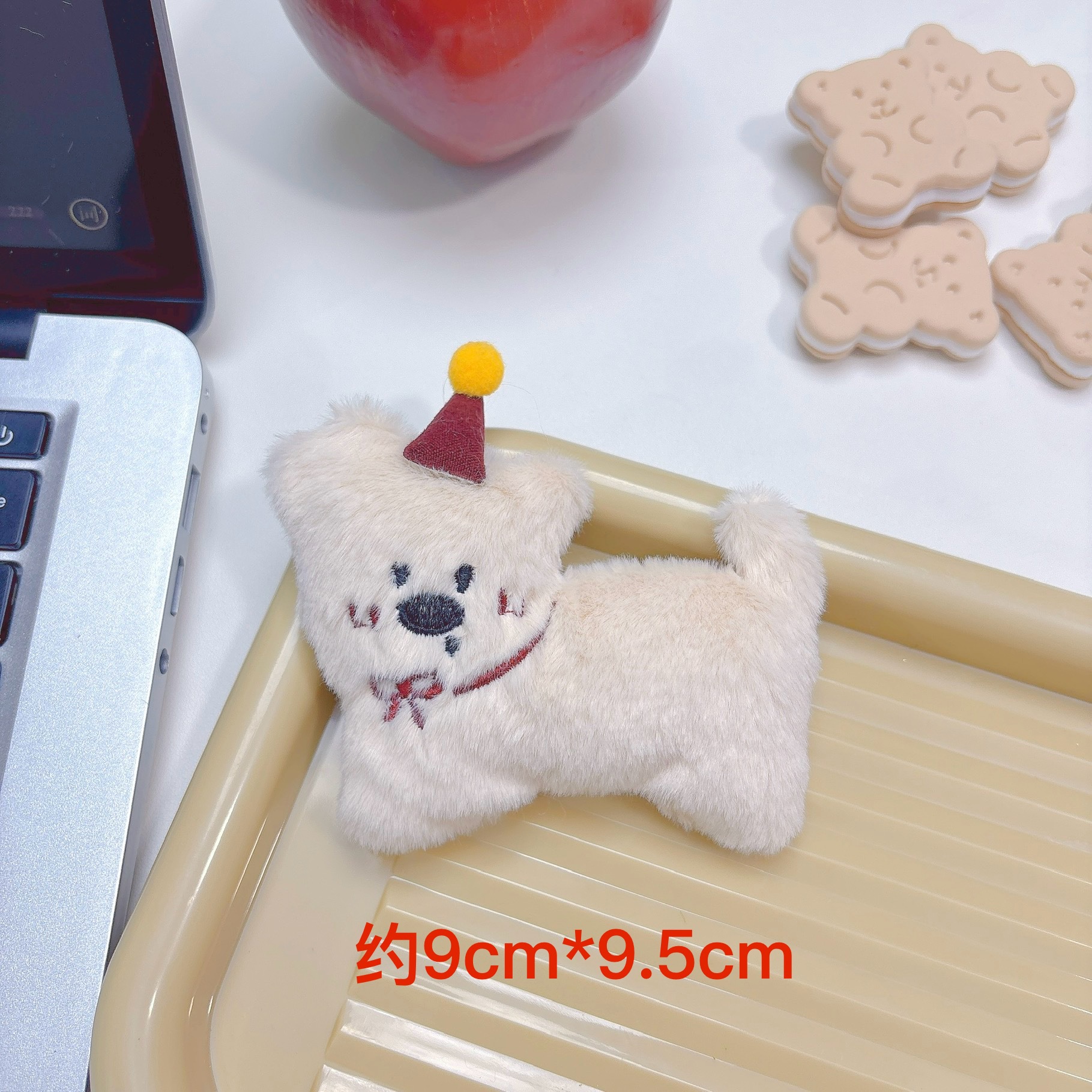 Cartoon plush cute doll, keychain with bow