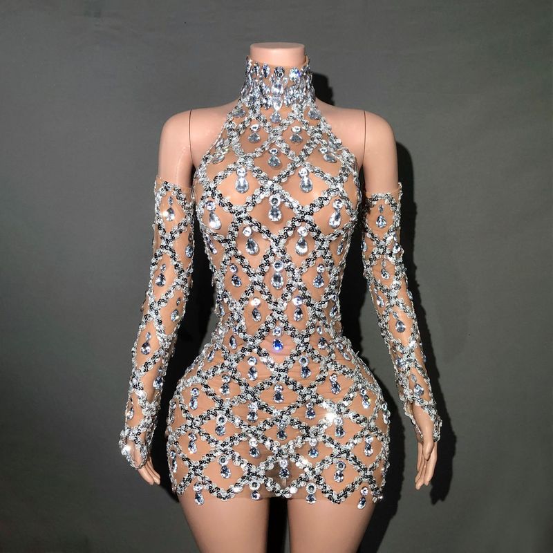 亚马逊热卖挂脖菱形亮钻爱豆舞台打歌服生日party写真集时尚|undefined