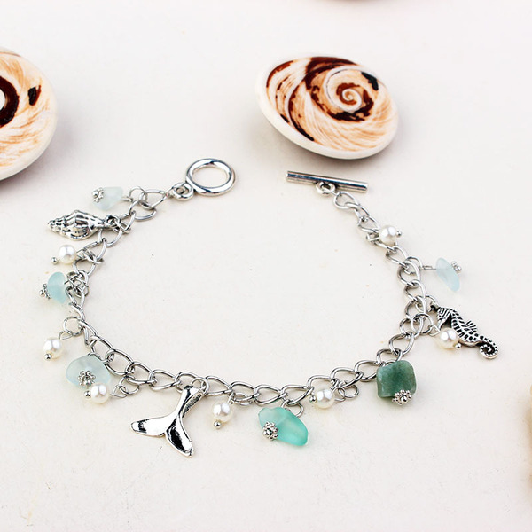 Sapphire ankle bracelet pearl for yoga