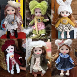 17厘米可爱公仔8分洋娃娃小女孩过家家搪胶巴比娃娃儿童节生日礼