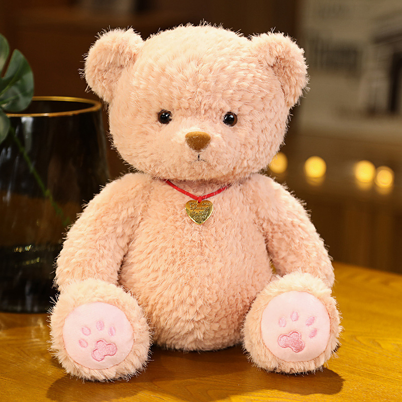 Multicolor Teddy Bear muñeca peluche perla visón peludo sentado muñeca oso marrón muñeca agarrar tela muñeca transfronteriza