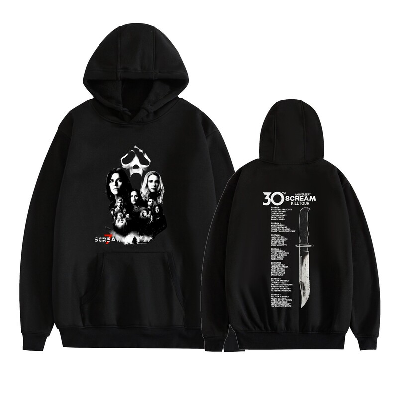 New Foreign Trade Style Unisex Sweatshirt Scream Ghostface Scream Print Loose Fit Couple's Fleece-Lined Hoodie New Foreign Trade Style Unisex Sweatshirt Scream Ghostface Scream Print Loose Fit Couple's Fleece-Lined Hoodie