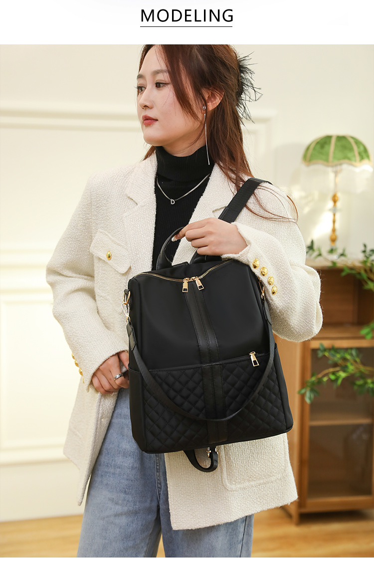 Solid Color Casual Travel Women's Backpack display picture 2