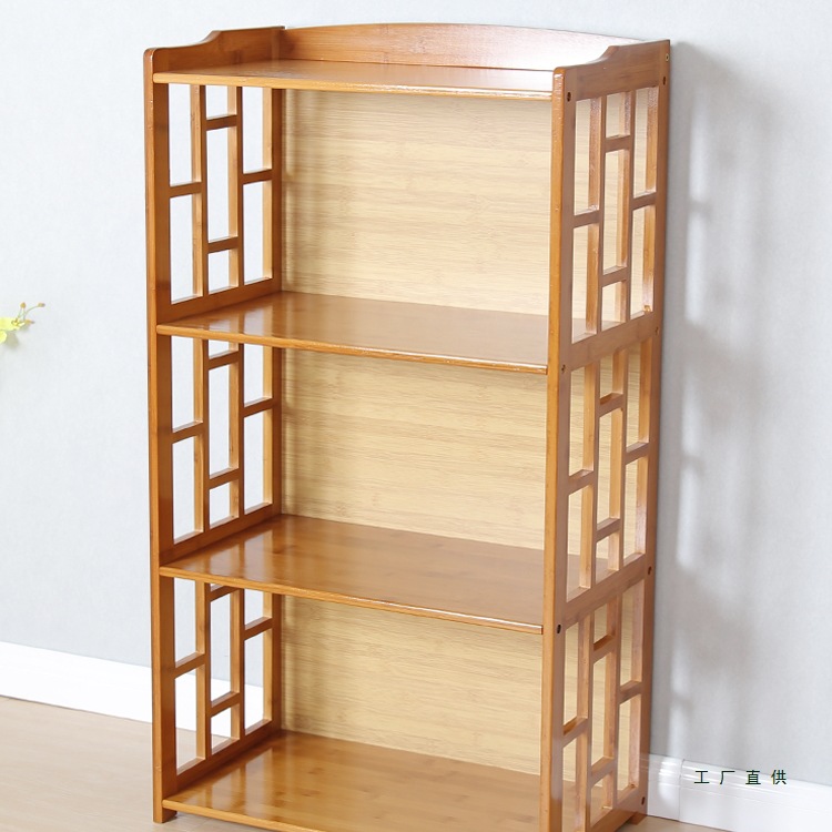 Nanzhu Antique Bookshelf Chinese Style Simple Bookcase Living Room Floor-Standing Creative Combination Storage Rack Solid Wood Multi-Layer Storage Cabinet