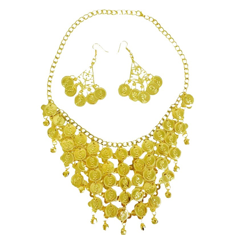 Joyería de la danza del vientre de Jinhang/Collar de la danza del vientre/pendientes de la cadena del cuello conjunto de dos piezas