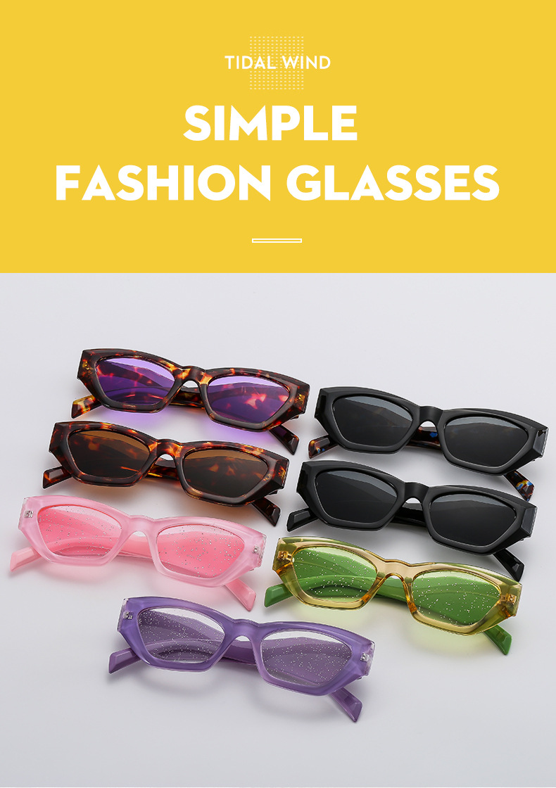 50g Weight Full Frame Glasses Structure Sunglasses Classification Fashion Solid Color Ac UV400 Protection Polygon Full Frame Women's Sunglasses