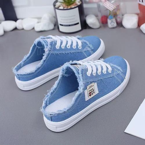 Canvas shoes for women, classic Korean-style, versatile women's shoes, comfortable casual, solid color, student flat sneakers.