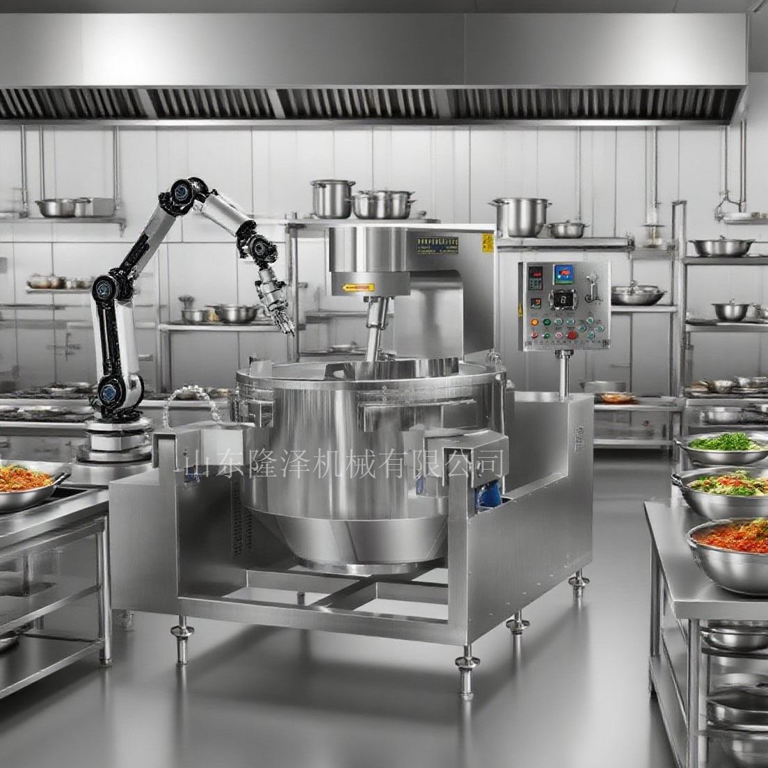 大型团餐快餐预制菜生产设备 央厨配餐炒菜机 智能AI炒菜机器