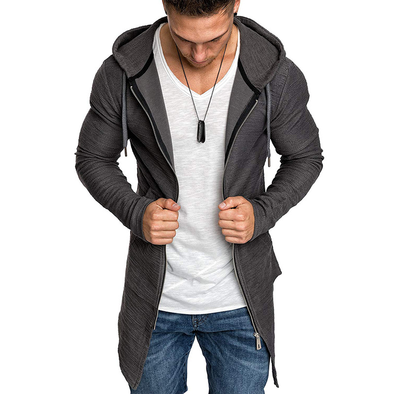 Herrenbekleidung Kapuzenpullover Herren Strickjacke Reißverschluss Jugendjacke_voghion.com