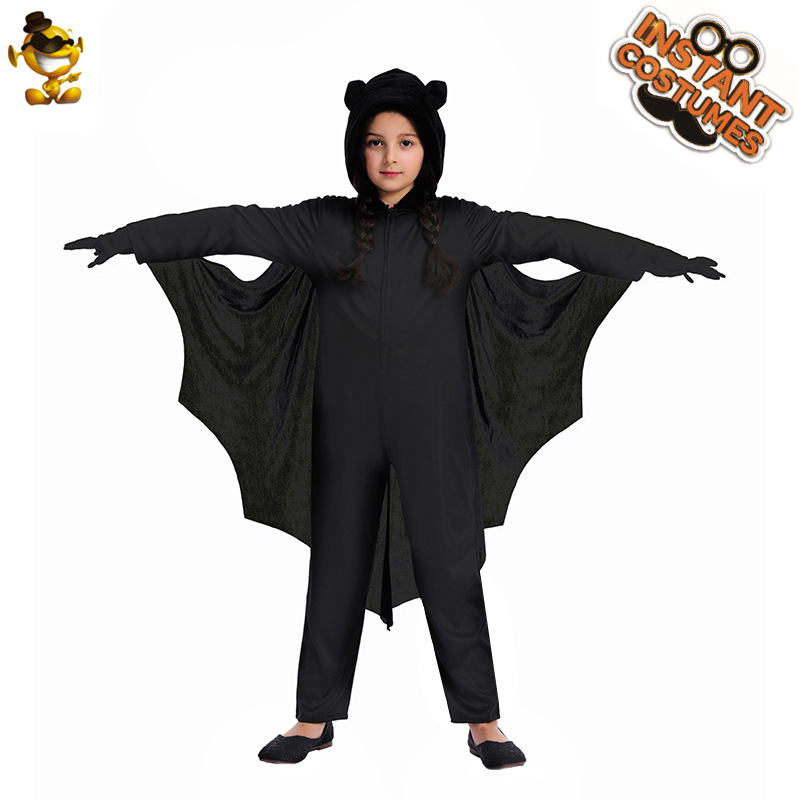 Halloween transfronterizo niños negro bat mono traje de escenario Halloween fantasma Festival Fiesta traje