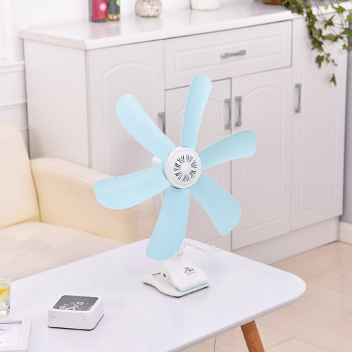 Qifeng 600# Clamp Fan Office Six-Leaf Desk Electric Fan Clamp Fan Dormitory Household Available for Cross-Border Supply
