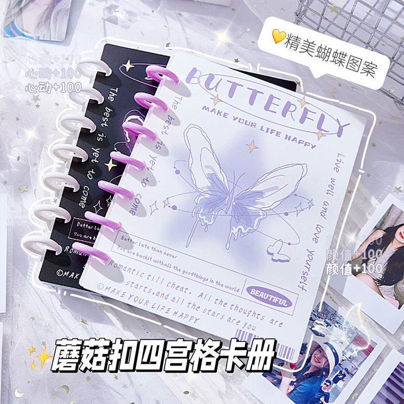 Papaya de alto valor de cara cuatro cuadrados de hongos de botón de tarjeta de almacenamiento de gran capacidad de 3 pulgadas tarjeta pequeña foto álbum de fotos