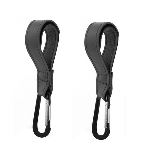 Manufacturer wholesale stroller hook mommy bag fixed metal carabiner Velcro children's stroller hook