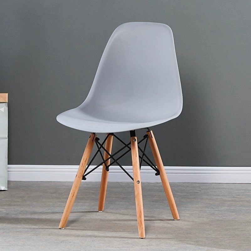 Стул в стиле Eames, пластиковое сиденье, деревянные ножки с металлическими распорками, разные цвета, стандарт/утолщённый