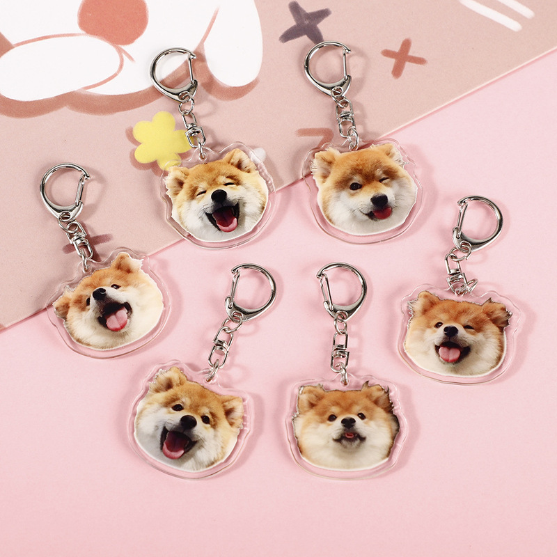 Shiba Inu Dog Peripheral Acrylic Keychain Cute Puppy Avatar Series Keychain Couple Pendant Decoration