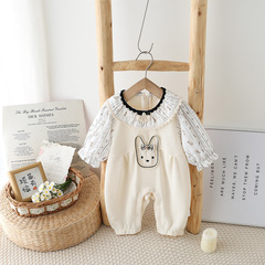 Baby spring clothes for girls: floral onesie, trendy autumn outfit for 100-day-old babies, super-cute long-sleeve jacket, and princess-style romper