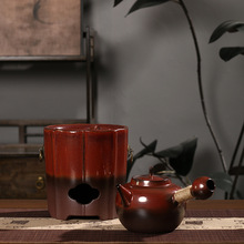 【陶潮文创】潮州窑变宫廷砂铫大容量柴烧煮茶煮水壶手工朱泥