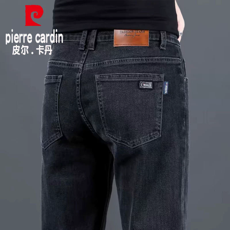 Pierre Cardin, мужские элитные демисезонные джинсы, эластичные брюки, свободный прямой покрой