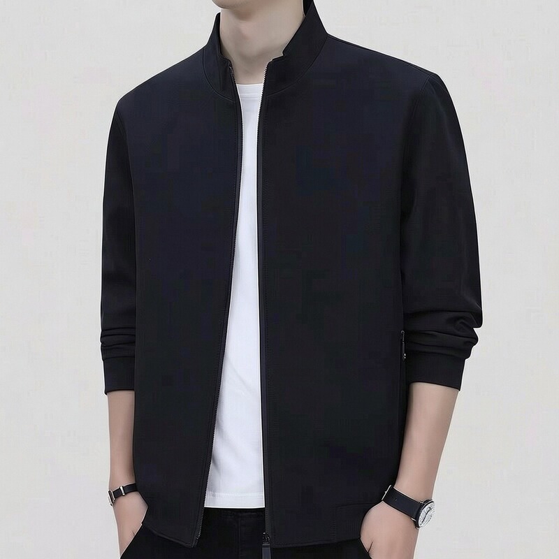 Dropshipping Men's Spring Jacket with Stand Collar, Men's Autumn Casual Loose Jacket, Fleece-Lined and Thickened, Cross-Border Distribution Dropshipping Men's Spring Jacket with Stand Collar, Men's Autumn Casual Loose Jacket, Fleece-Lined and Thickened, Cross-Border Distribution