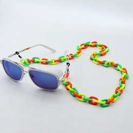 欧美新款几何复古百搭亚克力 口罩绳 眼镜链糖果色眼镜绳口罩挂链