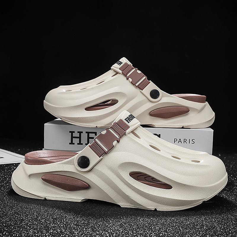 2025 verano nuevo estilo eva deportes al aire libre hombres y mujeres ocio suela gruesa hueco Baotou aumento par zapatos con agujeros