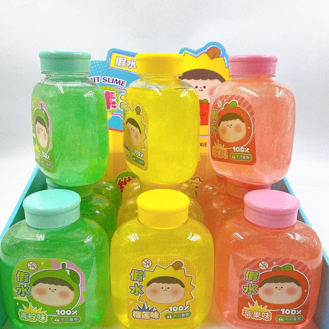 Pegamento espumoso agua falsa perla barro fluido colorido juguetes para niños descompresión no pegajoso barro de color de manos dibujos animados de alto valor al por mayor