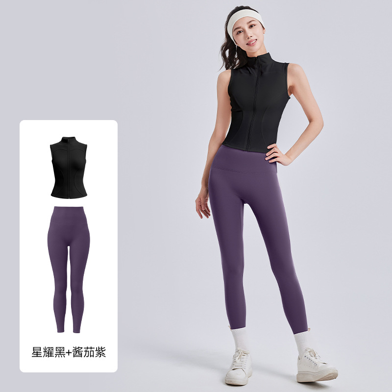Juyi Tang nuevo cuello vertical sin mangas cuerpo ajustado, delgado transpirable, adelgazamiento, ejercicio, ejercicio, fitness, yoga