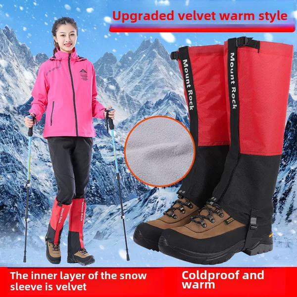 Mountrock Outdoor Hiking Waterproof, Sandproof, Snowproof Mountaineering Leg Warmers, Shoe Covers, Fleece-Lined Warm Foot Covers, Snow Covers
