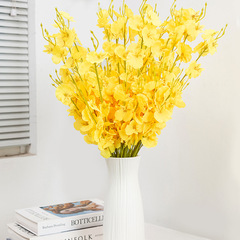 Simulated Dancing Orchid Yellow Fake Flowers Indoor Living Room Restaurant Hotel Wedding Decoration Wholesale Manufacturer Wholesale