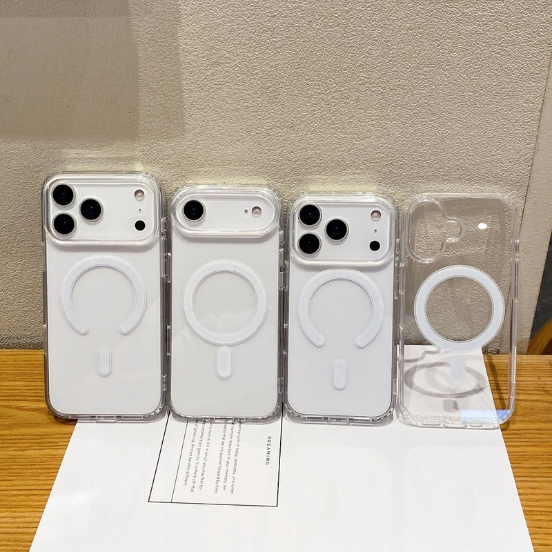 新款适用iphone17promax苹果16pro手机壳透明磁吸magsafe充电同款|undefined