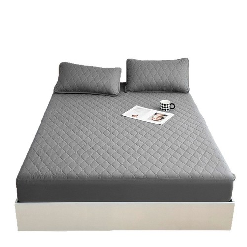Foreign trade waterproof bed skirt cross-border sandwich cotton anti-leak anti-slip full cover Simmons mattress protector sheet set wholesale single piece