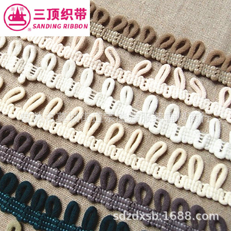 厂家供应纽扣带纽扣袢 弹力锦纶中式花边扣辅料 可染色定zhi批发