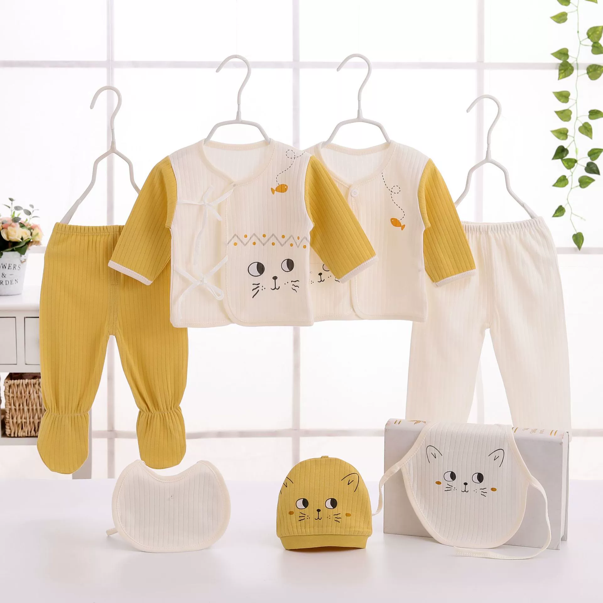 Plastic children's set for new born, sweater, combed cotton