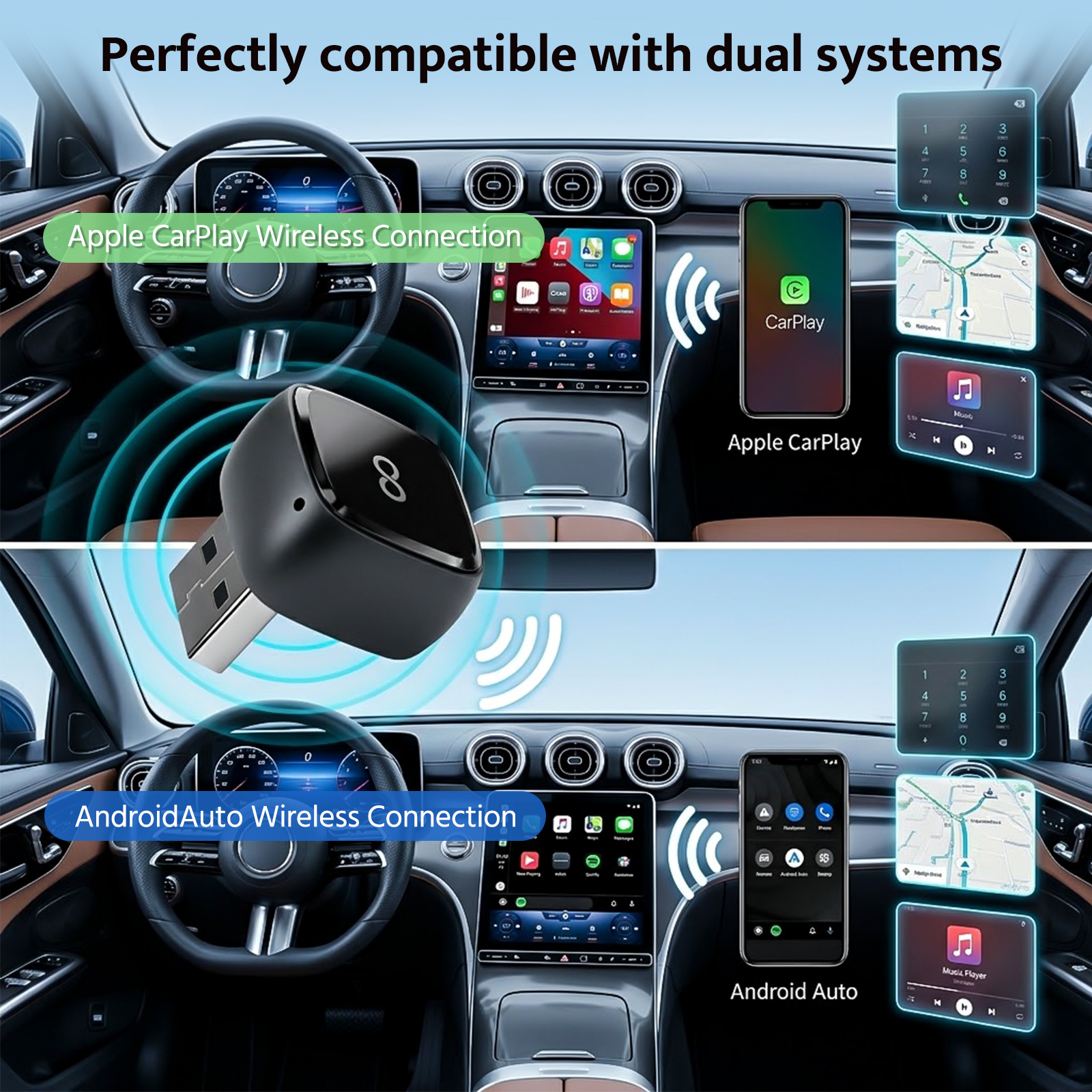 Cross-border bestseller: Wired to Wireless CarPlay Box for Vehicles, Apple Auto 2-in-1 Smart Adapter Converter