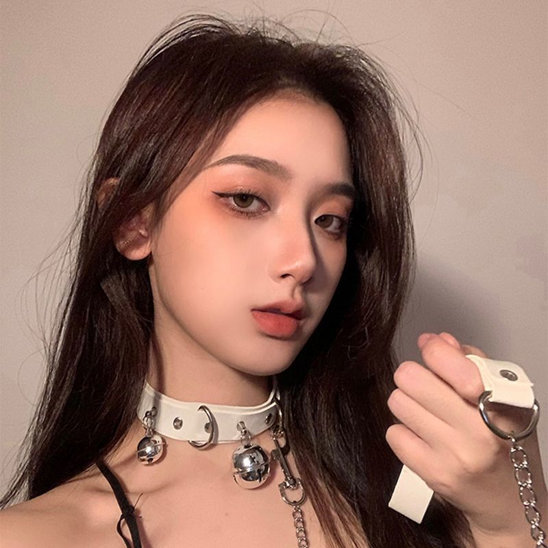 铃铛项圈女颈带链子颈圈男锁骨链颈环项链脖颈链脖圈子choker皮质|undefined