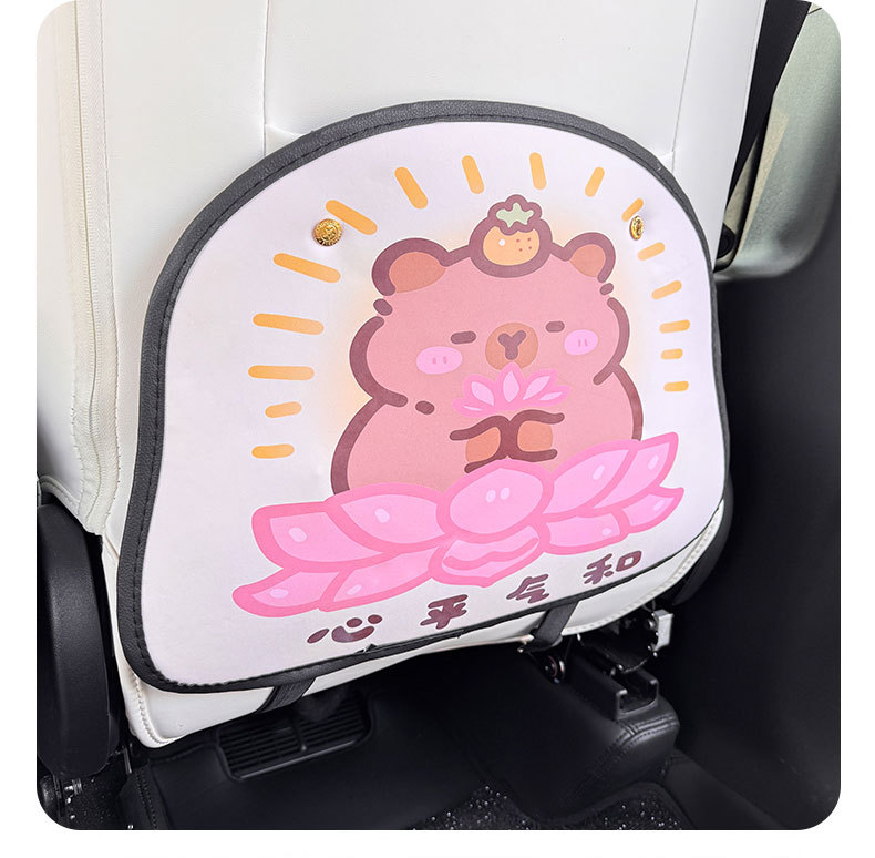 Kapibala Cartoon Cute Car Seat Back Anti-Kick Pad Simple and Comfortable Storage Bag Anti-Kick Pad Anti-Dirty Pad