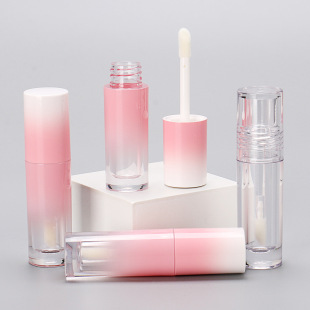 New Round Gradient Spray Paint Lip Glaze Tube Packaging Material Transparent Lip Gloss Tube Lip Glaze Empty Tube Custom Lip Gloss Tube