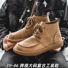 男鞋休闲鞋2025秋季新款复古乐福鞋男跨境大码高帮工装鞋外贸批发