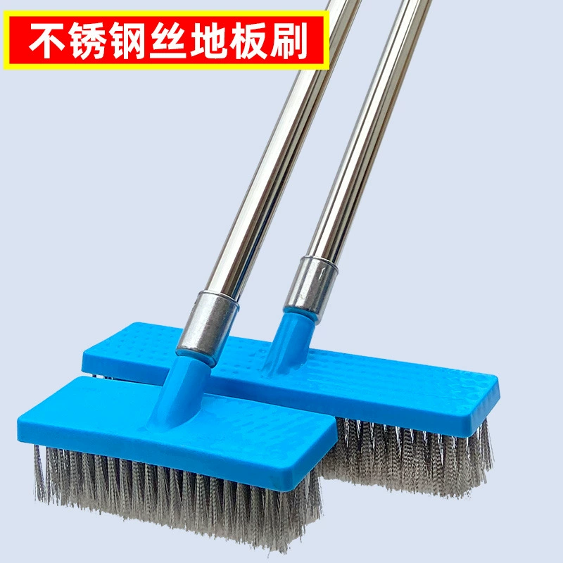 QX щетка для пола из стальной проволоки с длинной ручкой, щетка с жесткой щетиной, щетка для очистки цемента, двора, щетка для мха, большая щетка, щетка для чистки пола