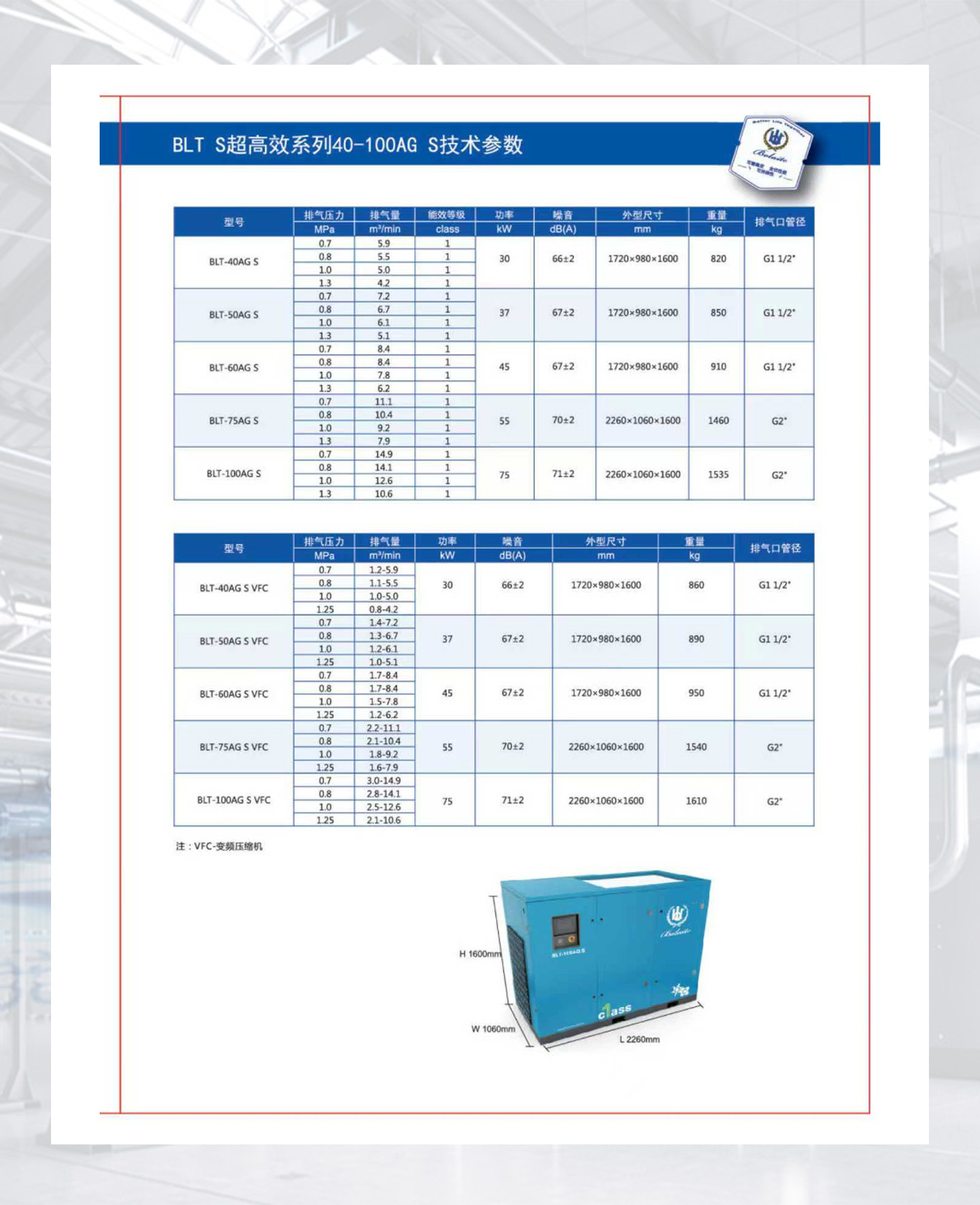 Screw-Type Air Compressor Bolite Air Compressor Factory Direct Sales First-Class Energy Efficiency Industrial-Grade Large Air Pump