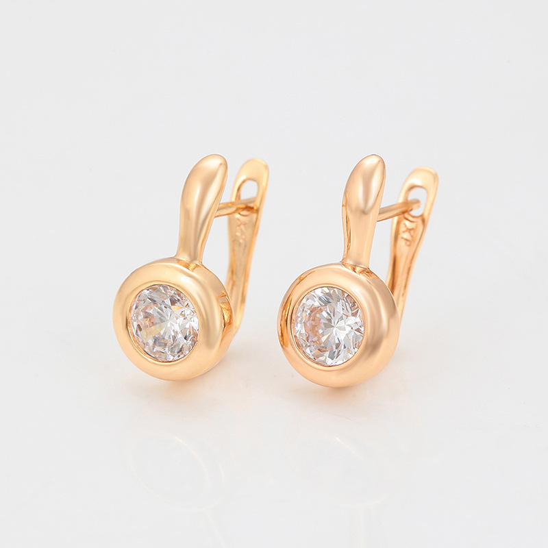 Xuping orejas rusas chapadas en aleación de cobre 18k simple retro joyas artificiales pendientes de nicho transfronterizos