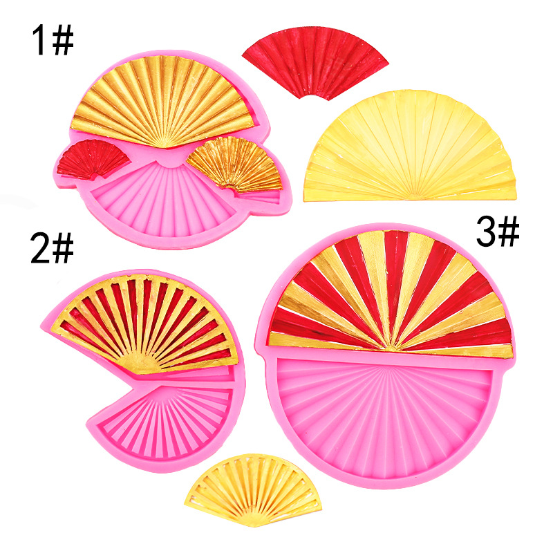 Fondant en forma de abanico de origami pastel decorativo plug-in chocolate Caramelo Suave molde de silicona origami modelado epoxi molde de yeso