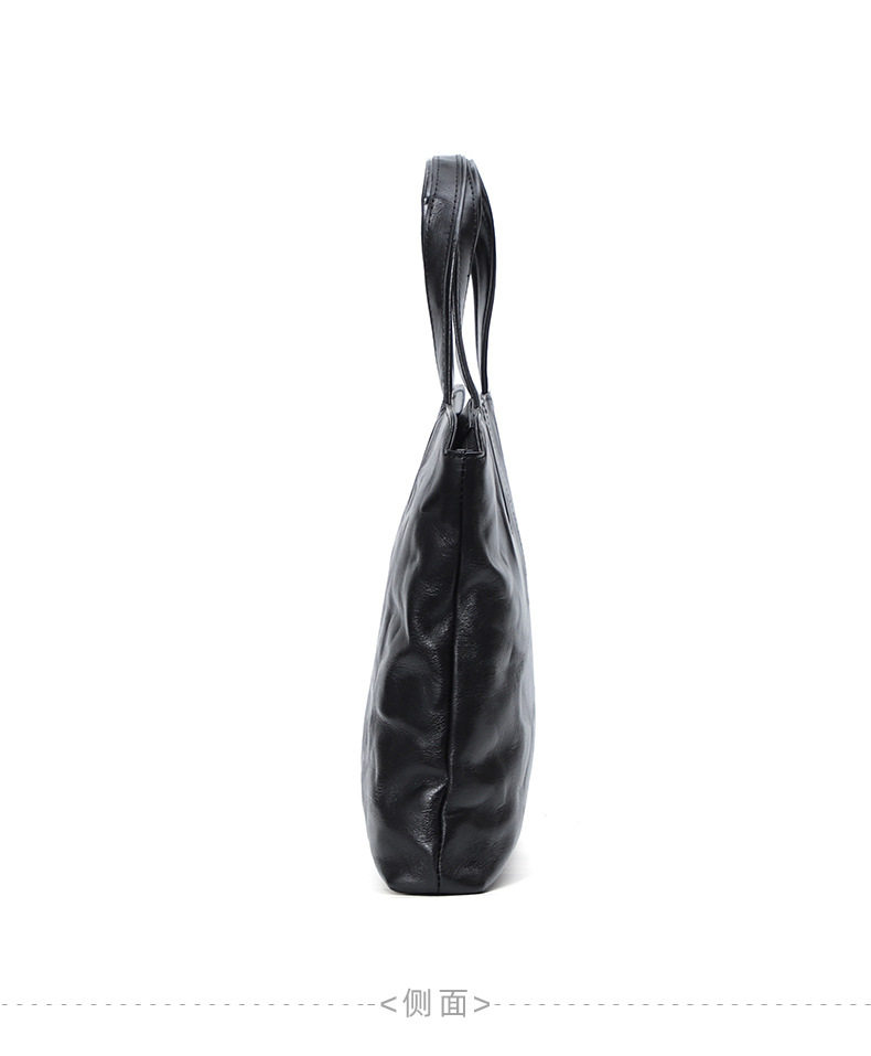 Túi xách tay nam da bò thật 37×7×26 cm kiểu công sở có quai đeo chéo — Màu đen chi tiết 15
