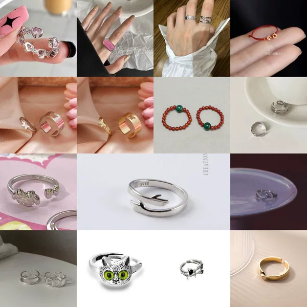 1. Multi-layered, fashionable silver ring, perfect for best friends, a trendy and unique ring for the index finger