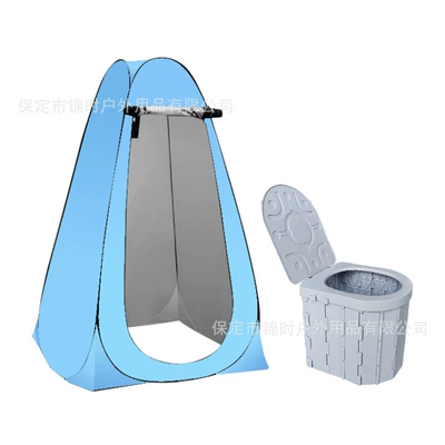 Avtomobil dam çadırları Portable Folding Dresses Anti-penetration - sky-blue-foldable-toilet-single-2-windows