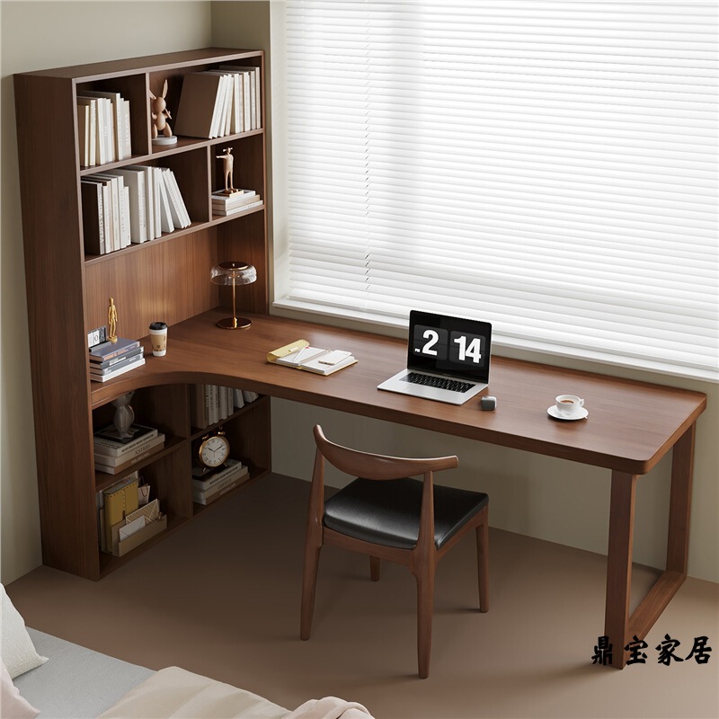 Solid Wood Corner Bookcase, Desk, Bookshelf, Integrated Corner Computer Desk, Bedroom Home Student L-Shaped Reading and Writing Desk Solid Wood Corner Bookcase, Desk, Bookshelf, Integrated Corner Computer Desk, Bedroom Home Student L-Shaped Reading and Writing Desk