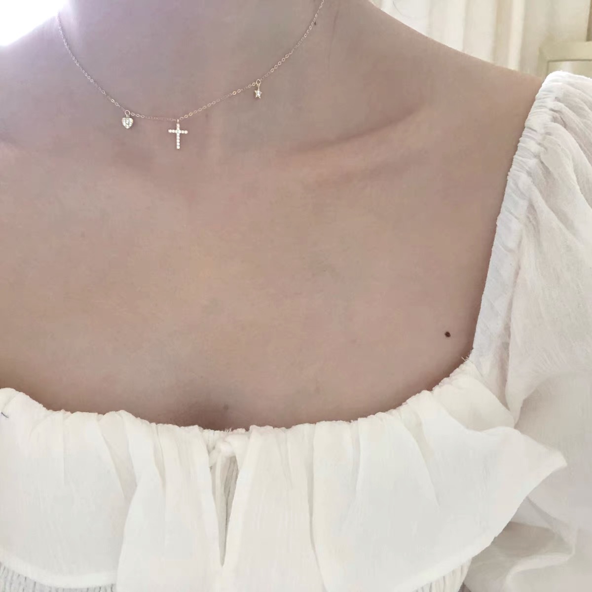 cross heart necklace design 1