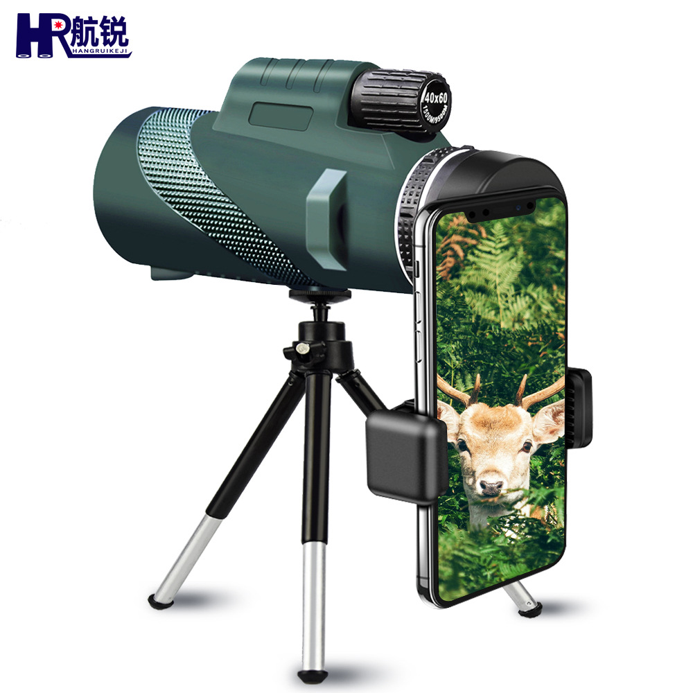 亚马逊新款80*100单筒望远镜高倍高清墨绿色演唱会手持瞄准望远镜