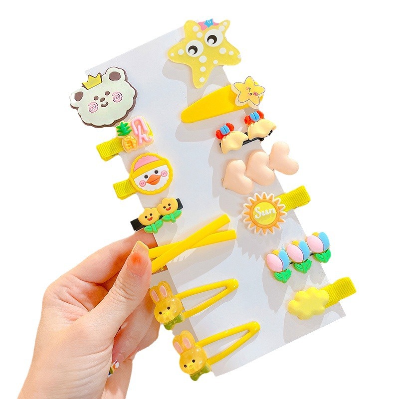 Niños de alto valor de cara lindos clips de dibujos animados conjunto de toque de cabello dulce chica lateral rotura clips de cabello BB clips de cabello de niña